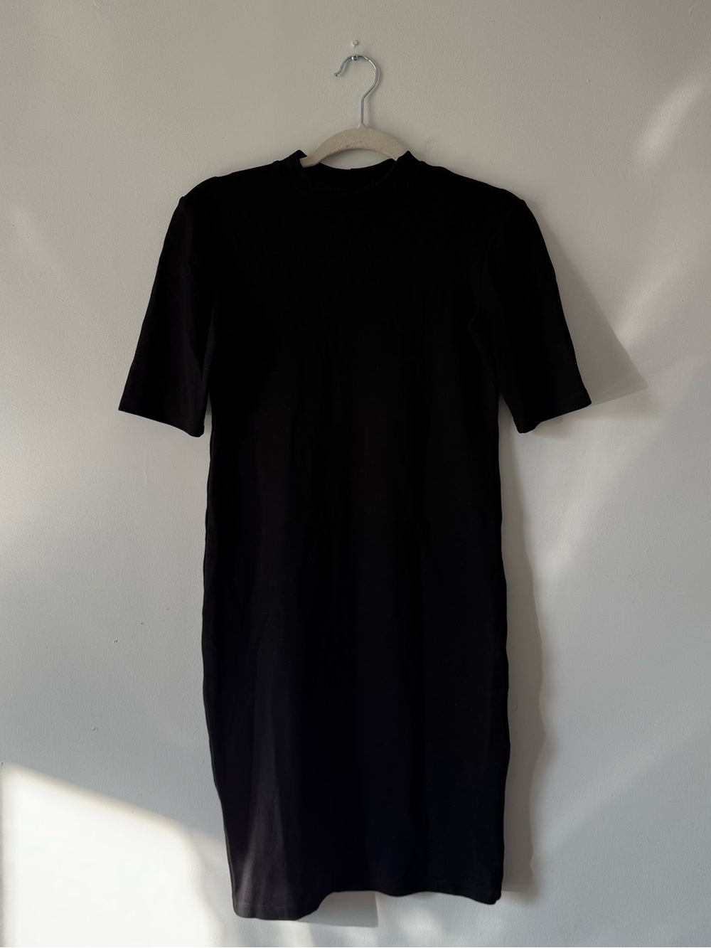 American Apparel Black Mock Neck Midi Dress | Carolyn Bessette Minimalist 90s